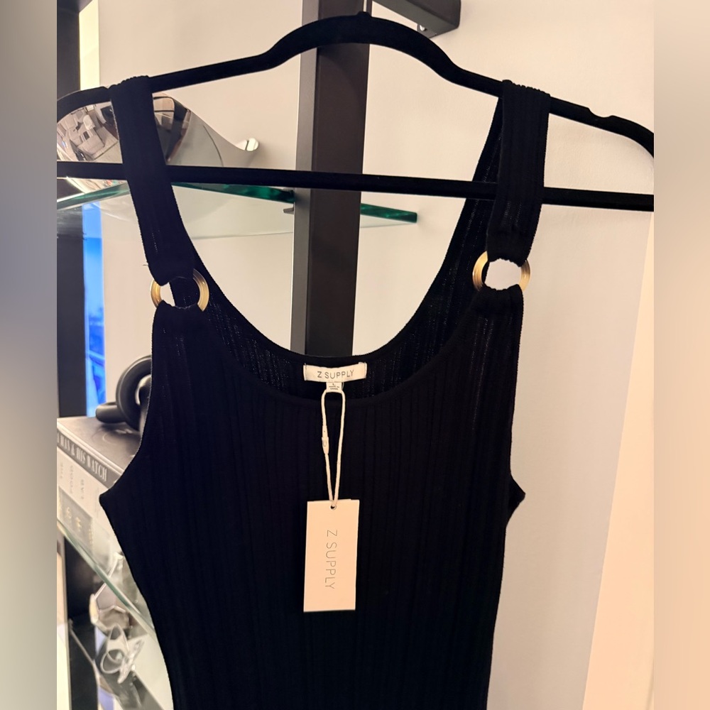 NWT | Z SUPPLY | SALINAS MIDI DRESS IN BLACK | SIZE: L - Picture 7 of 8